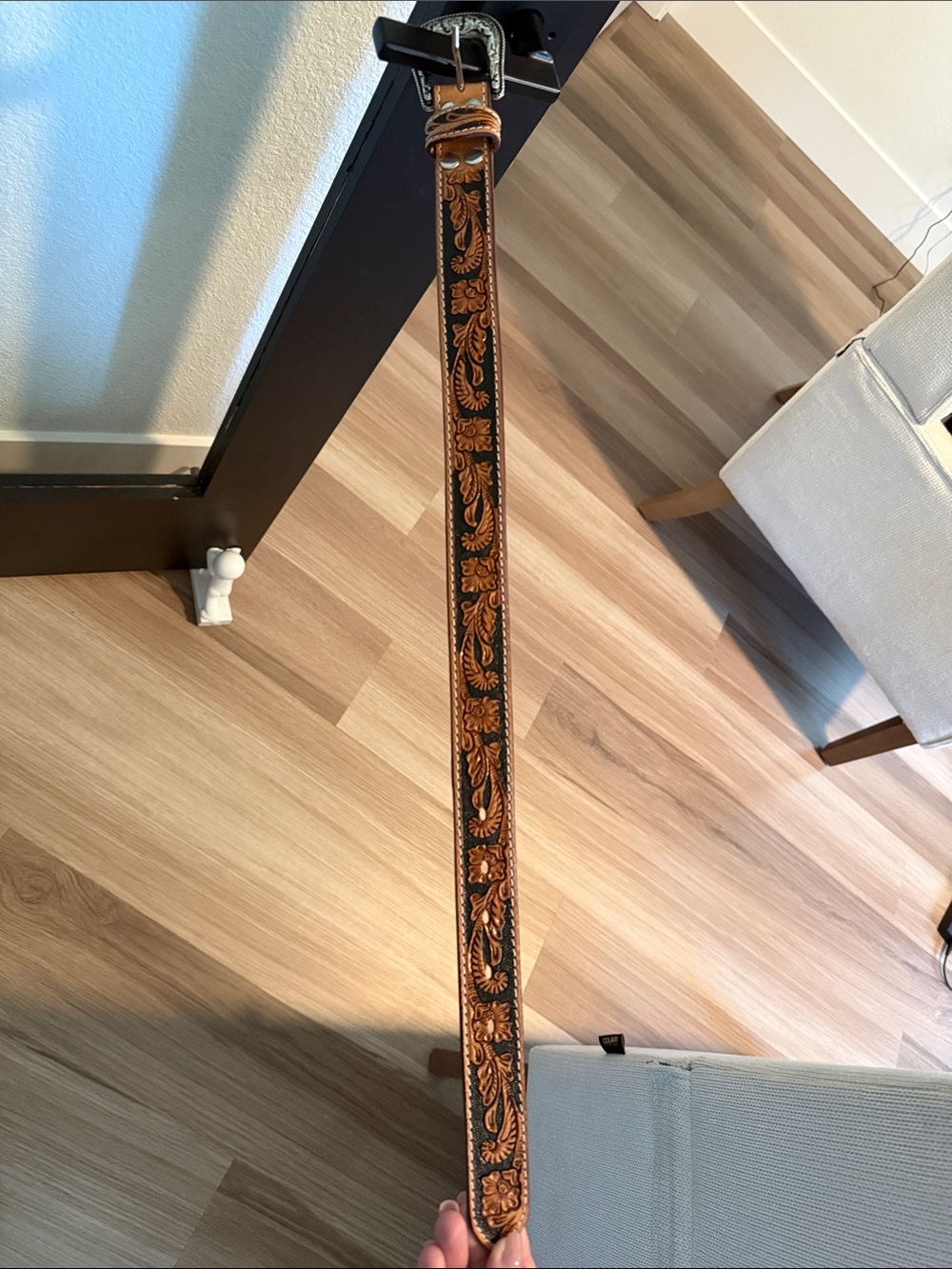 Toddler Leather Western Belt in Brown and Black